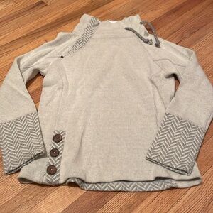 Prana Size S Womens Cream Lucia Mock Neck Sweater